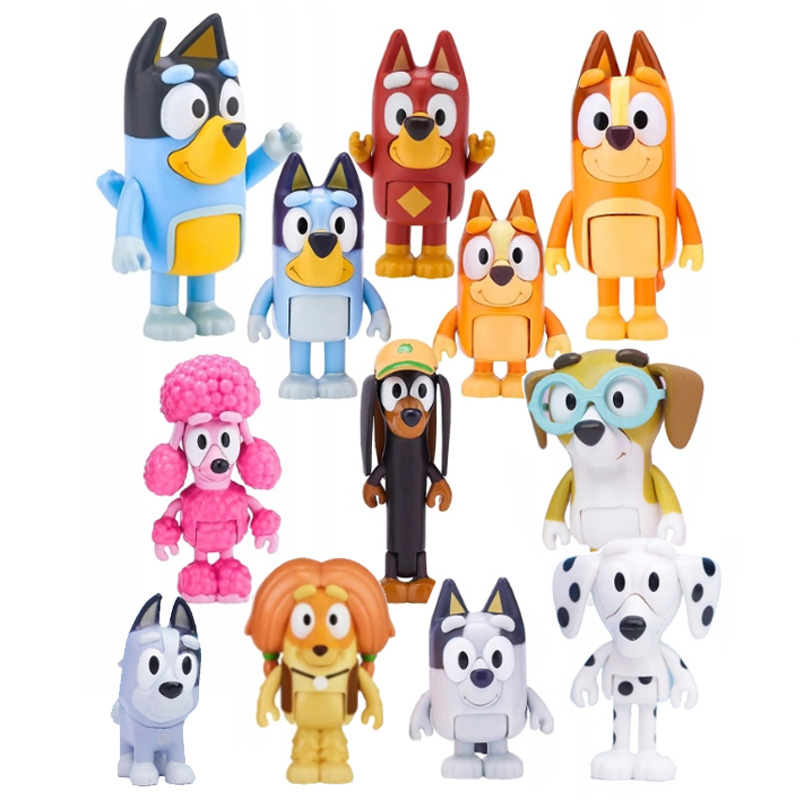 

12 Szt Figurki Z Bajki Bluey Z Rodziną
