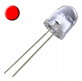 

Dioda Led czerwona bezbarwna 5mm 10szt