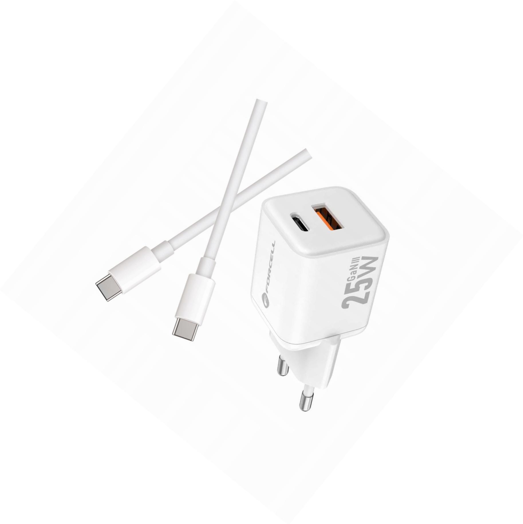 Szybka ładowarka Gan 25W 2 porty z kablem Usb-c do Xiaomi Redmi Note 8T