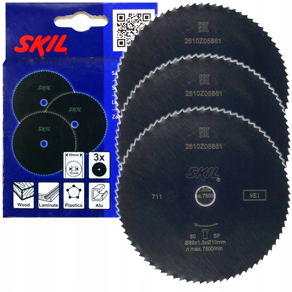 

Zestaw 3 Tarcz 89x10mm 80 zębów do 5330, 5360 Skil