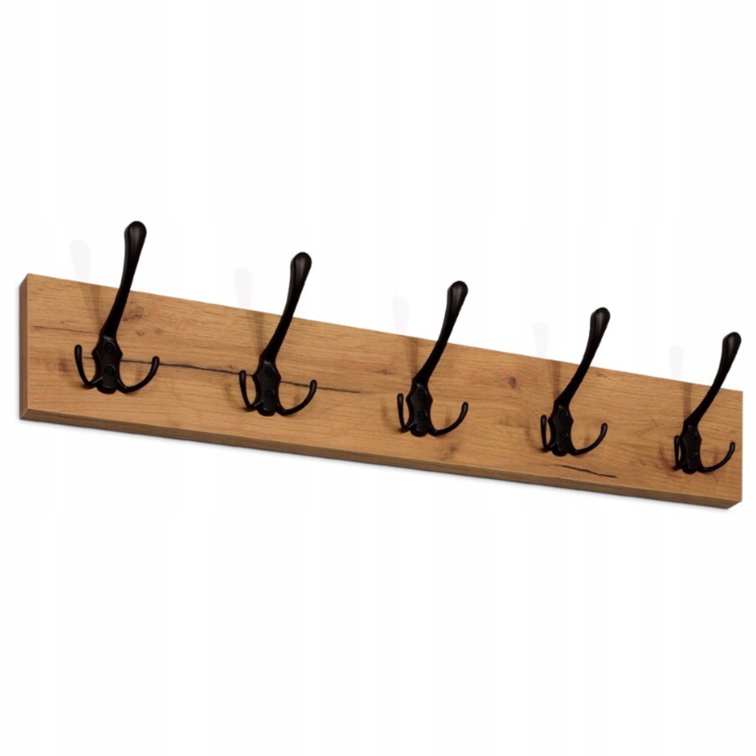 WIESZAK ŚCIENNY NA UBRANIA WIESZAK DO PRZEDPOKOJU DĄB CRAFT ZŁOTY 65 CM