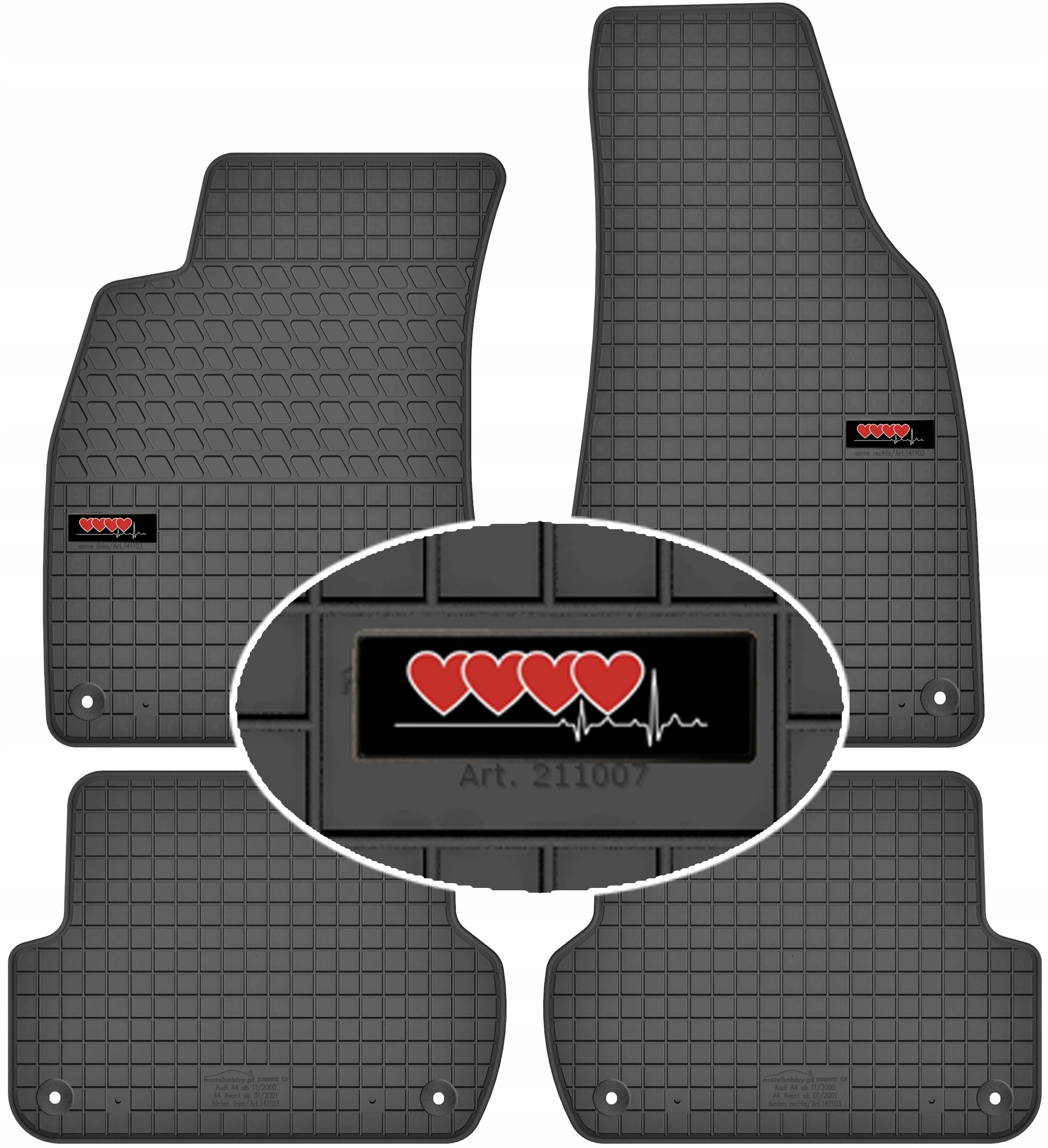 Audi A4 B6 B7 2000-2007 Seat Exeo 2008-2013 Dywaniki Motohobby Emblemat