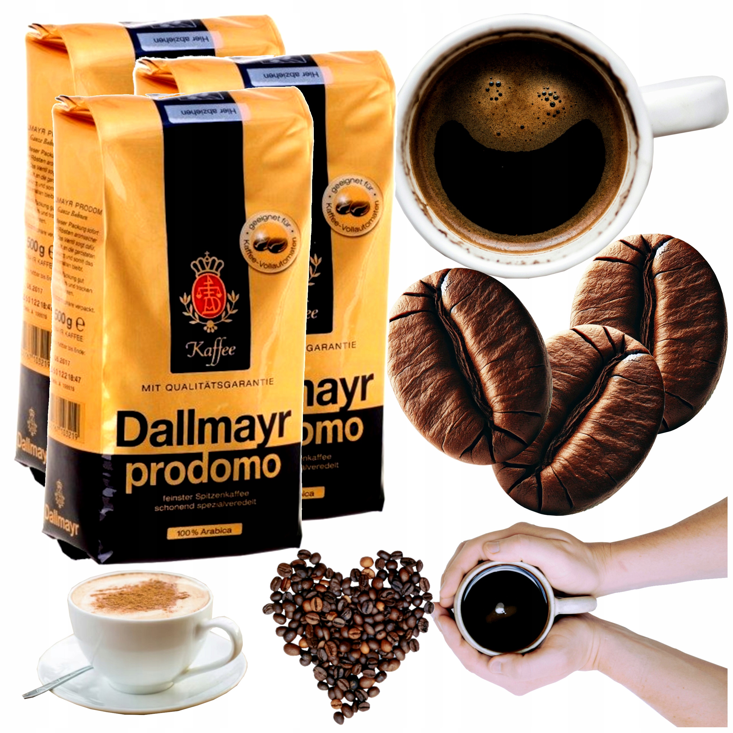 Kawa ziarnista Dallmayr Prodomo 3x 500 g 100 % Arabica etiopia do ekspresu