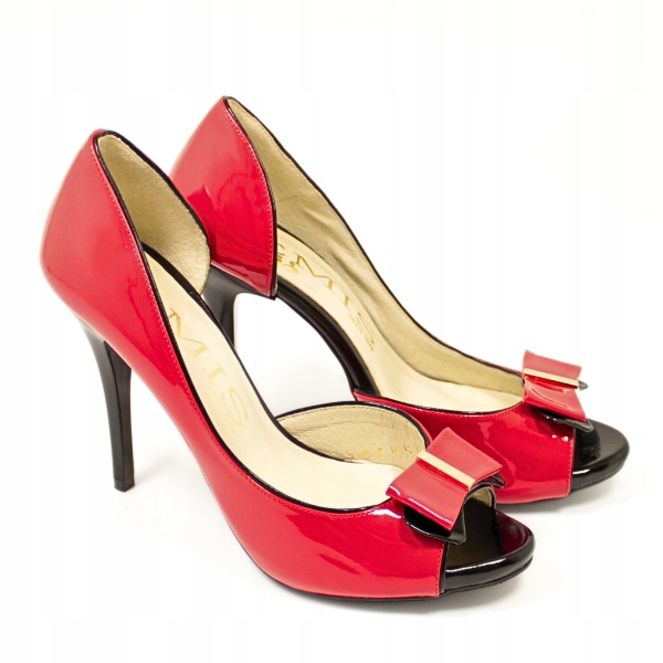 lodičky Emis sl 6543 korál mašle lak r38,5