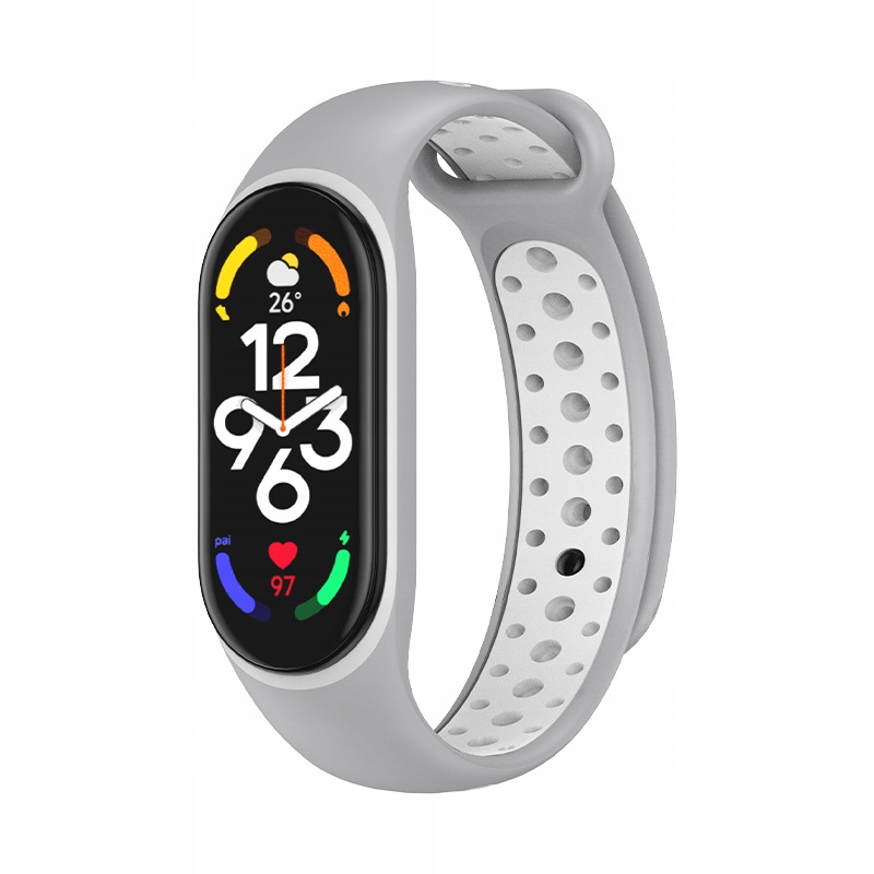 

Opaska Perforowana Do MI Band 7/6/5 Gray-white