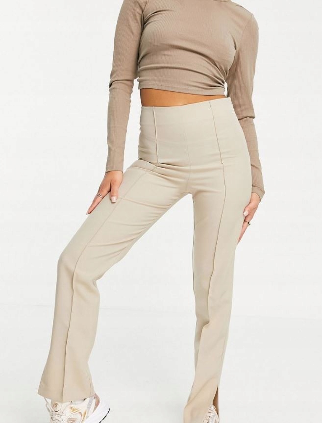 PETITE SPODNIE BEŻOWE KLASYCZNE PROSTE 36 XBF