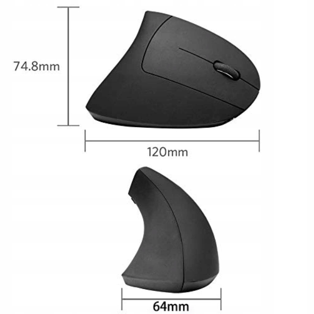 MYSZ BEZPRZEWODOWA ERGONOMICZNA WERTYKALNA DO KOMPUTERA + PODKŁADKA GRATIS Rozdzielczość myszy 1200 dpi