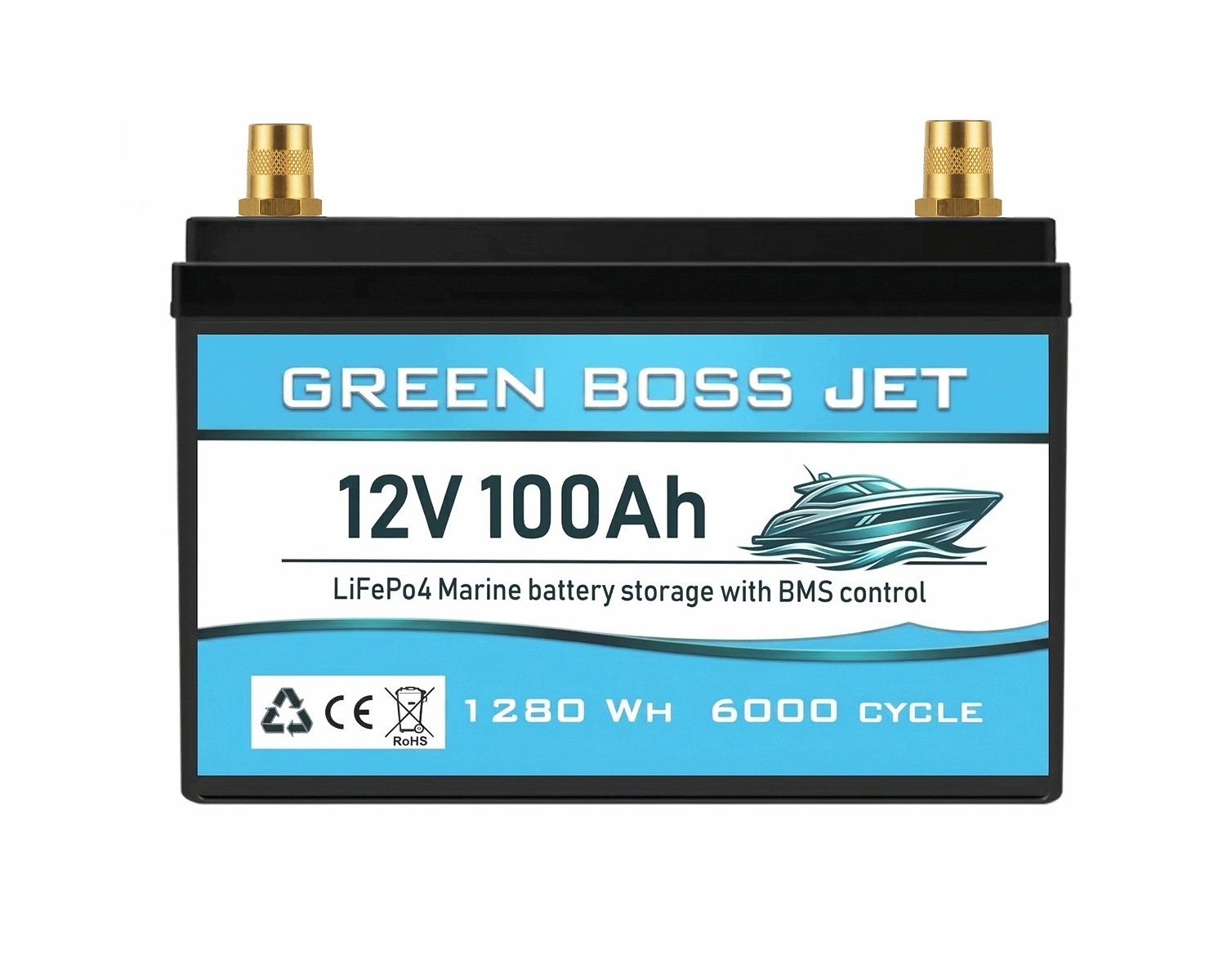 LiFePO4 baterie 12V 100Ah Green Boss Jet pro lodní motory