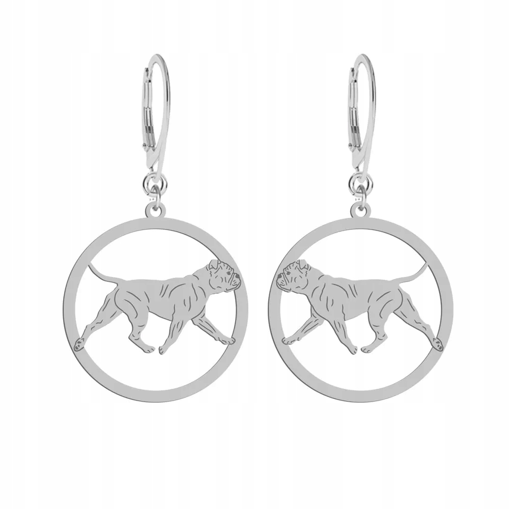 Stříbrné Náušnice se psem Kontinentální buldoček 925 Dárek Gravírování Bonus