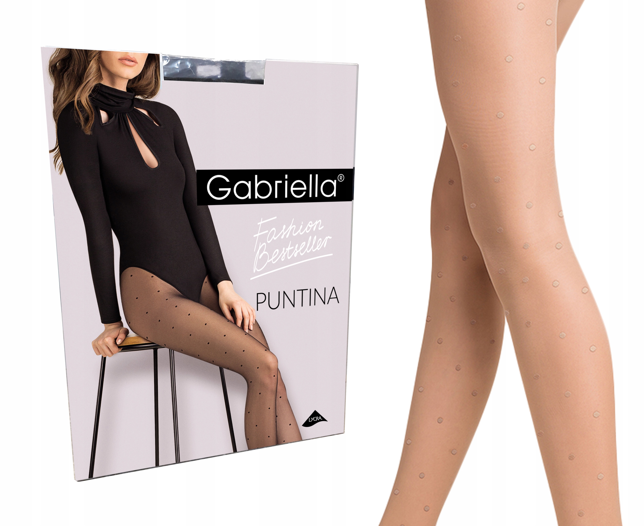 

Gabriella rajstopy w kropki Puntina 20 den 4 beige