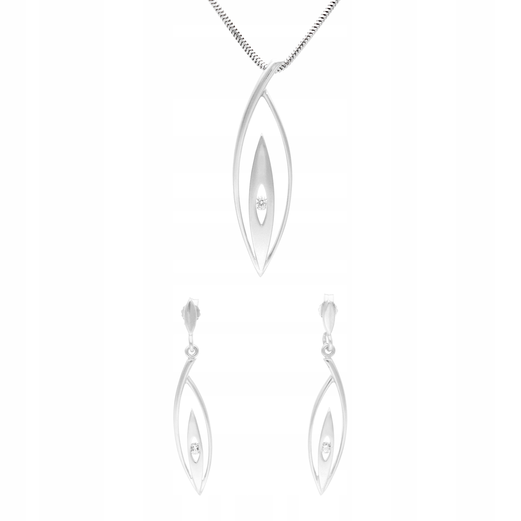 Komplet s bílými zirkony stříbro