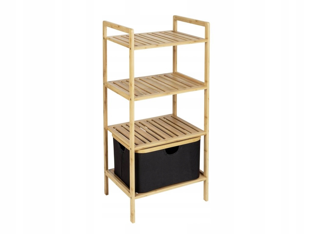 Kúpeľňový regál, 3 úrovne, bambus, Ecori, Wenko