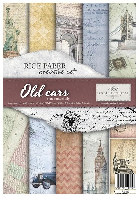 Rýžový papír sada kreat RS013 Stará auta