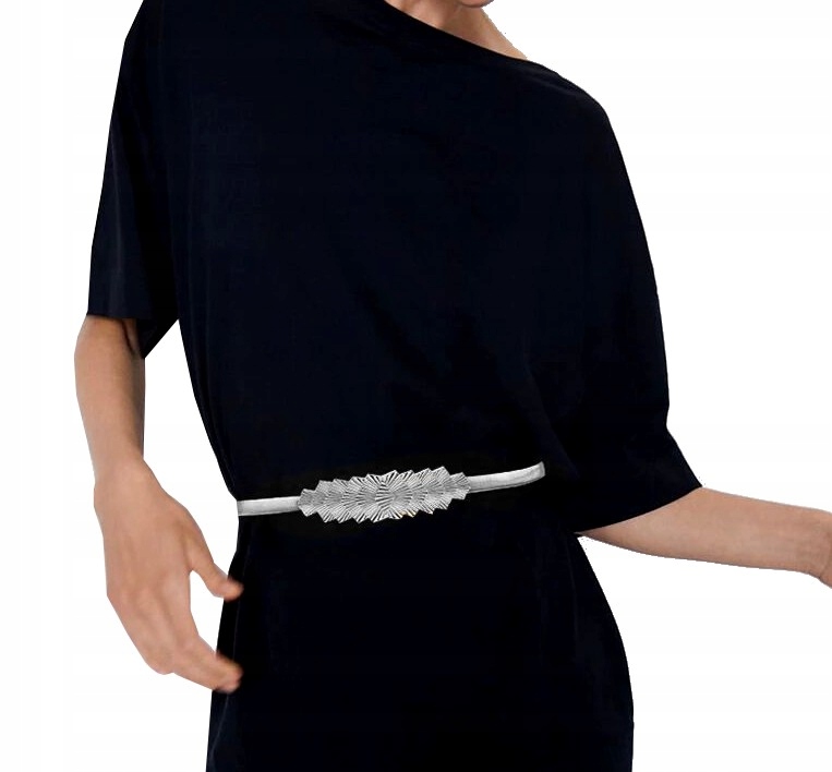 Metalowy SNAKE pasek sprężynka pancerka srebrny Maks. szerokość 1.7 cm