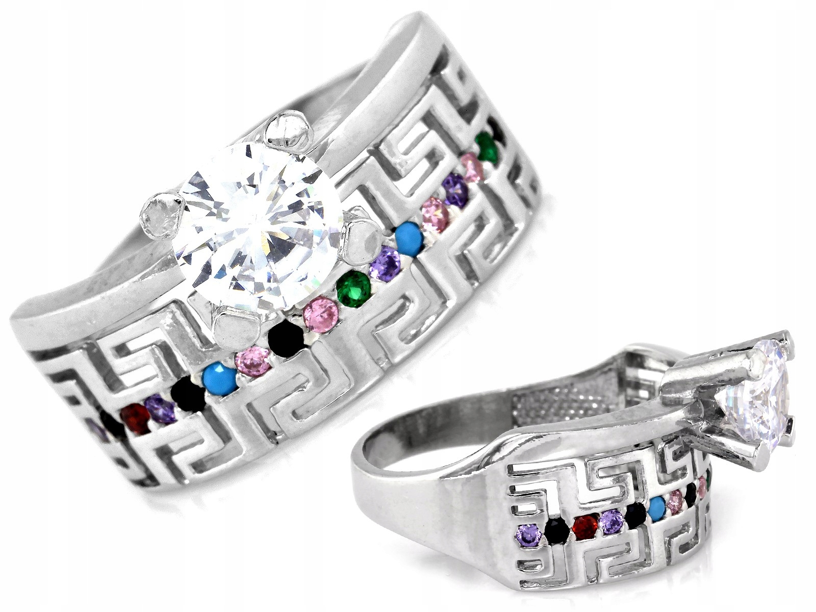 Dámský prstýnek ze stříbra 925 s zirkony pro maminku, lesklý