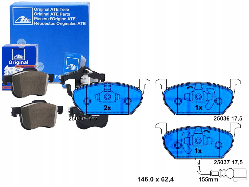 Brzdové Destičky Vw Přední Golf 1,0-2,0 12- Ate Asistent Kolize #34