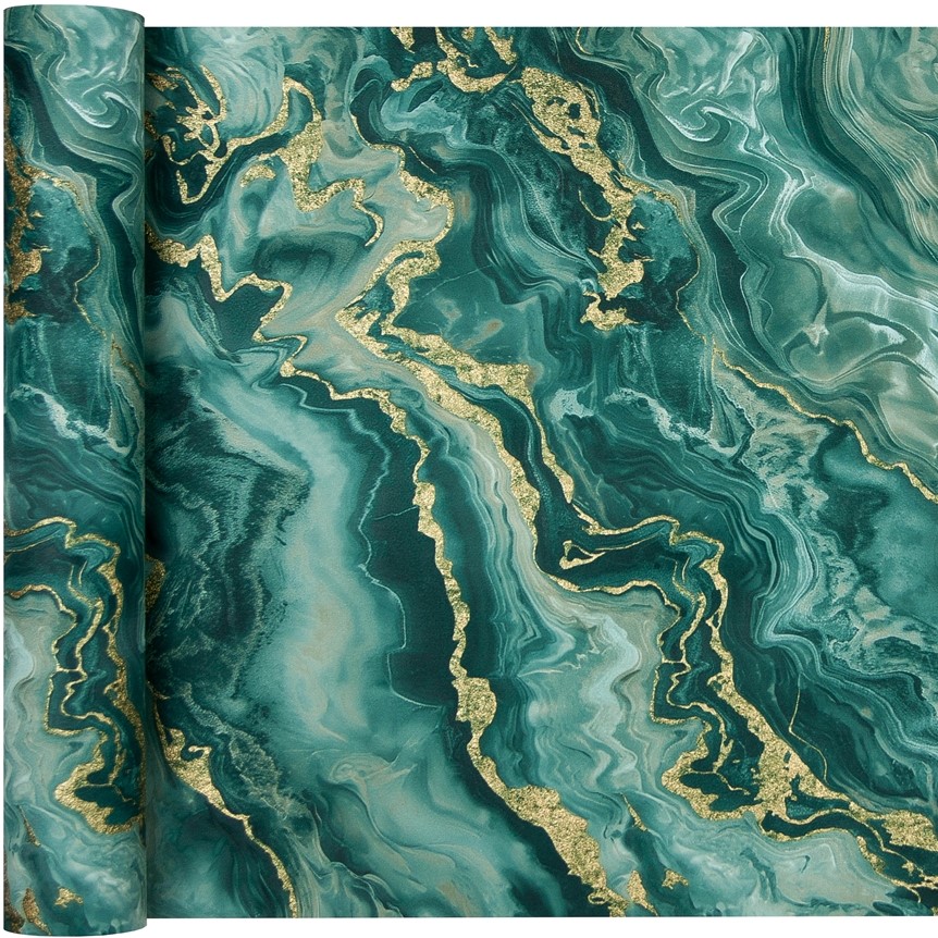 Tapeta jako Mramor Zeleno-zlatá na Flizelině lesklá