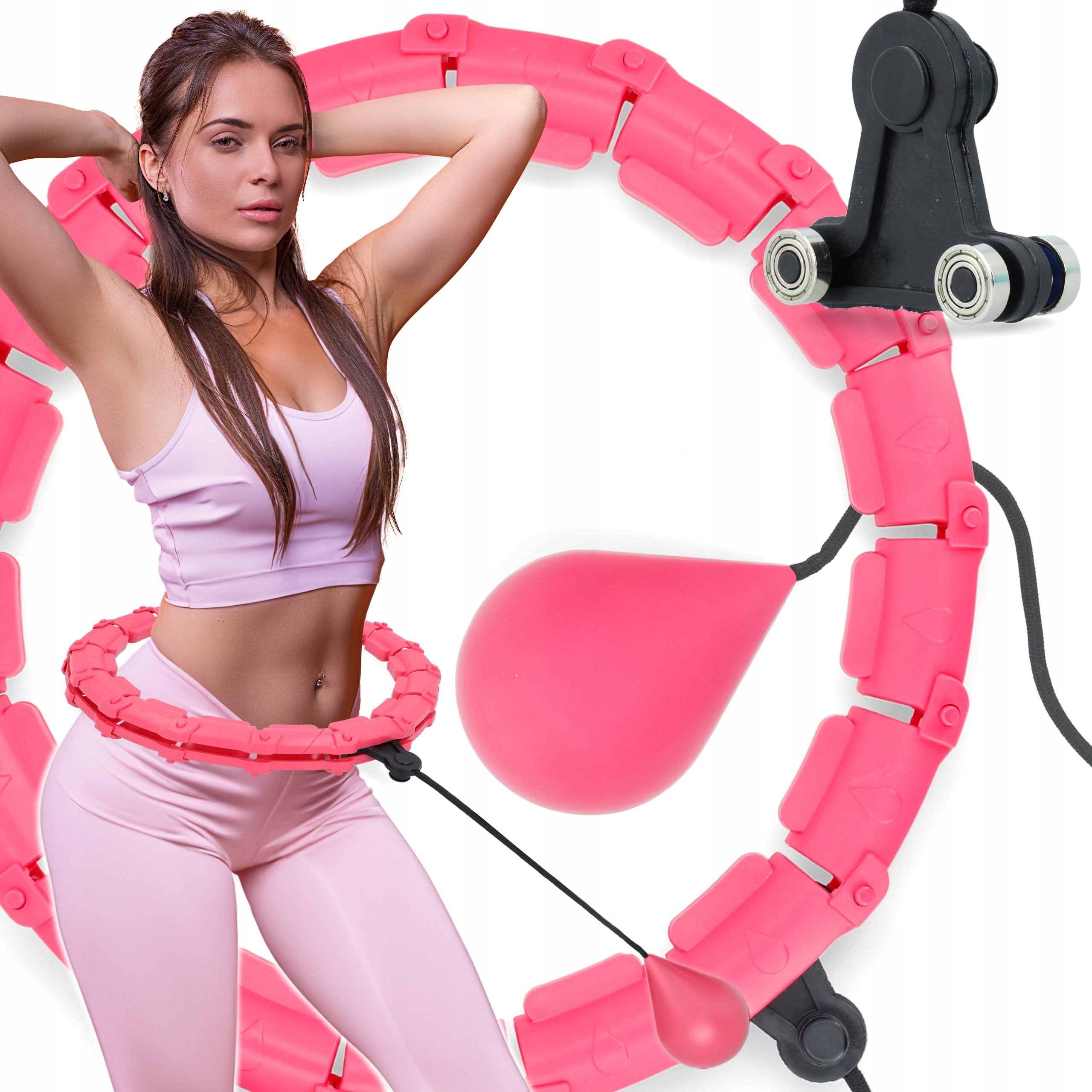 HULA HOP ODCHUDZAJĄCE Z OBCIĄZENIEM OBCIĄŻNIKIEM SMART Z WYPUSTKAMI HULAHOP