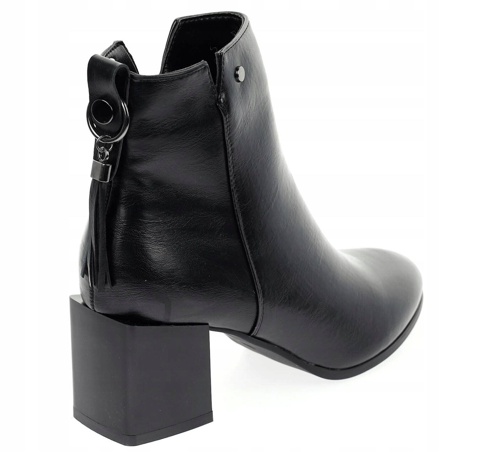 Eleganckie botki czarne na klocku zimowe r.39 Rozmiar 39