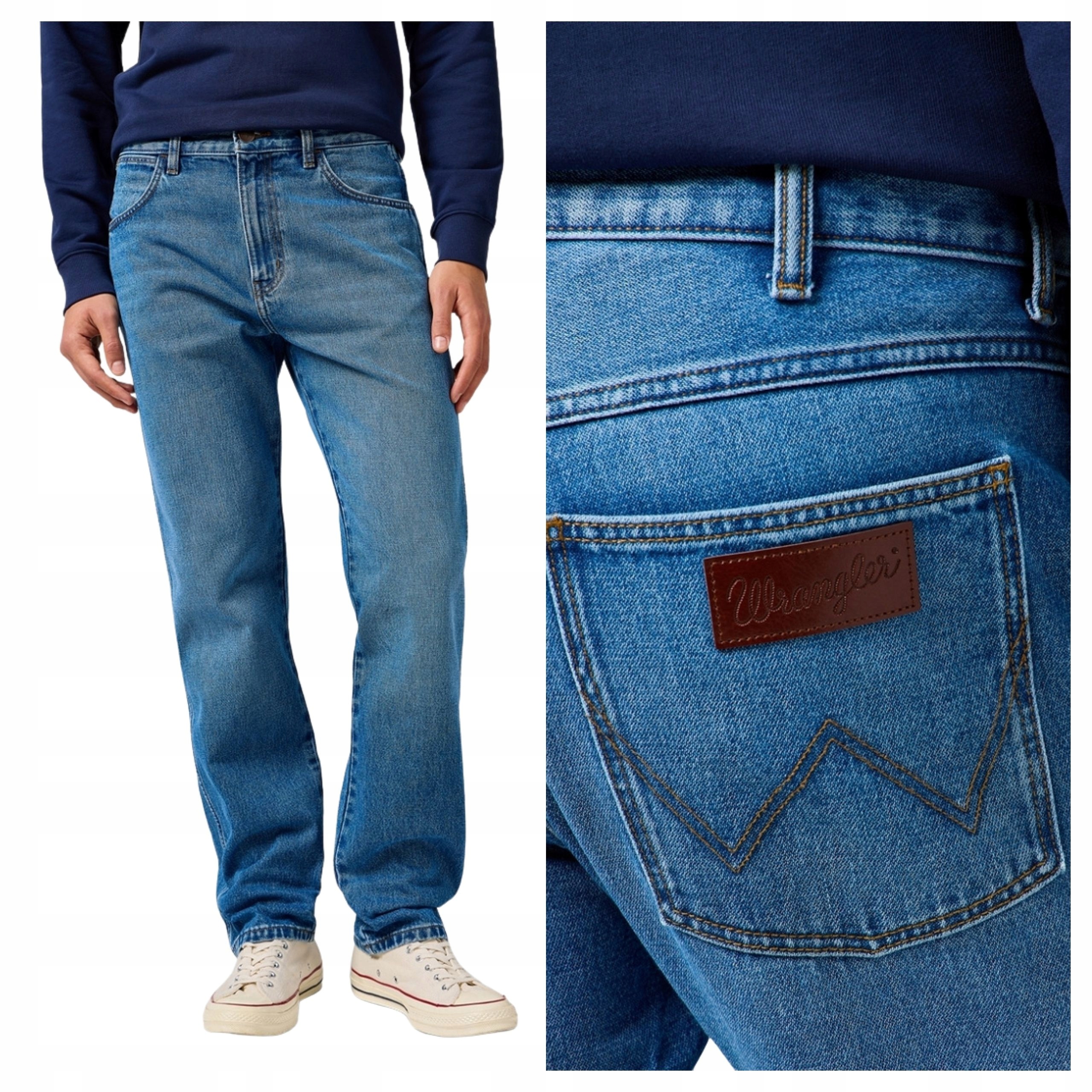 Pánské kalhoty Wrangler Frontier Jeansové Regular Fit Modré W34 L34