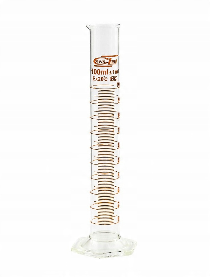

Cylinder miarowy szklany 100 ml skala brązowa