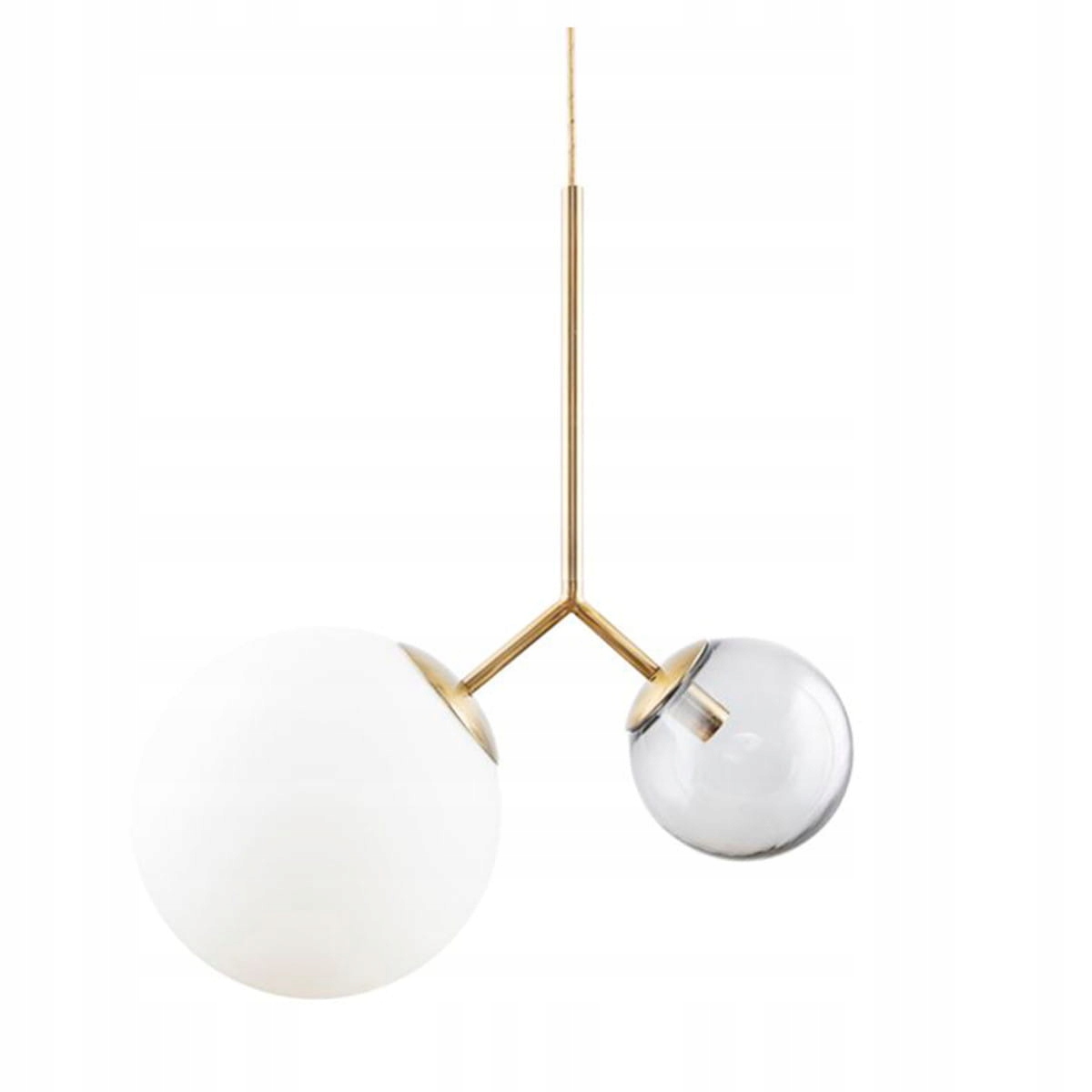 House Doctor Twice Závesná lampa Zlatá Mliečna a šedá