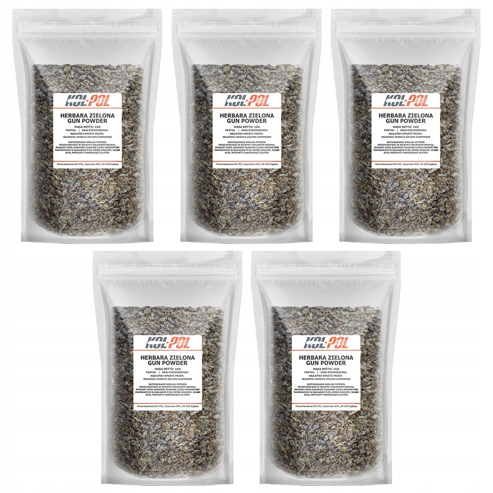 Herbata Zielona Gunpowder 5kg Liściasta naturalna Kol-Pol