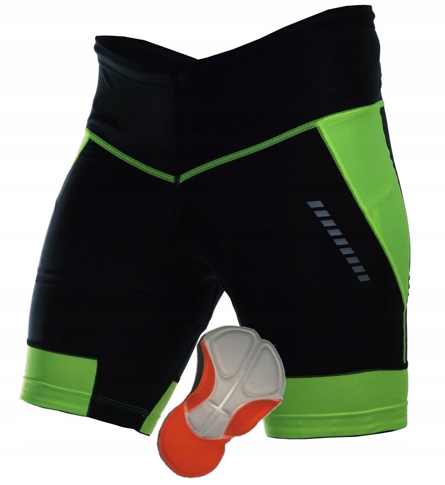 Spodenki Rowerowe Męskie Kolarskie Z Wkładką Odblaskowe Polskie Stanteks L