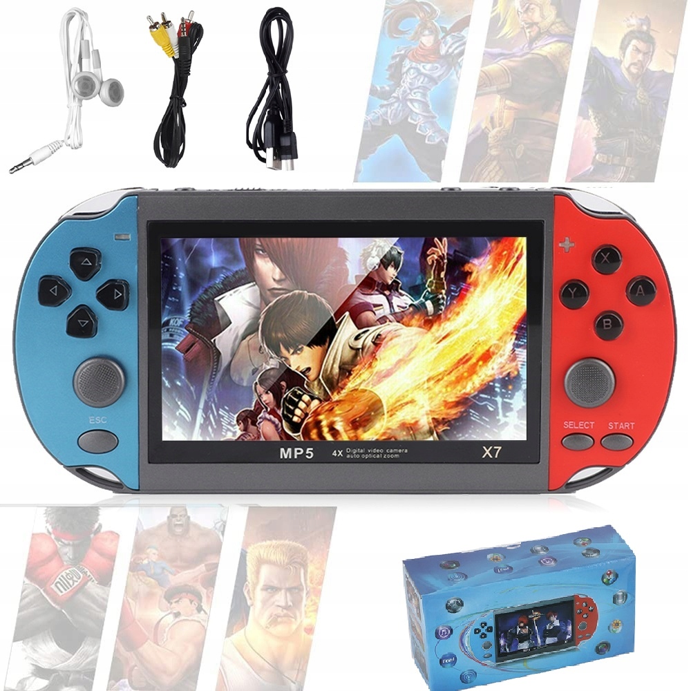 Konsola Przenośna Do 2000+ Gier X7 Retro 4.3" Mini Konsola Menu Pl 8GB