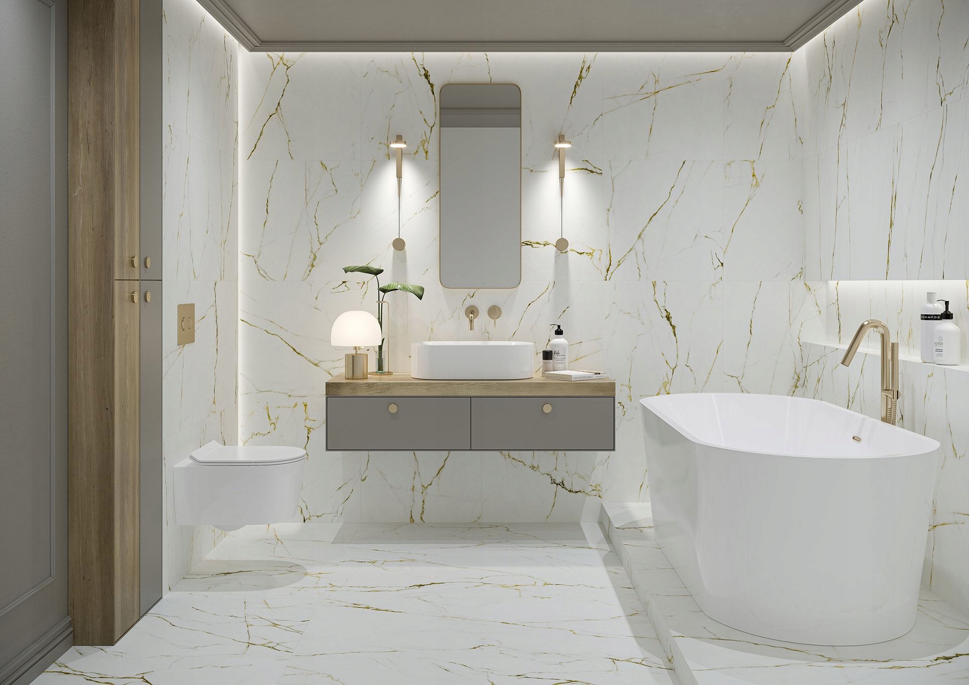 Gres Klaro White 59.7 X 119.7 Mat Castello Ceramic Wykończenie matowe