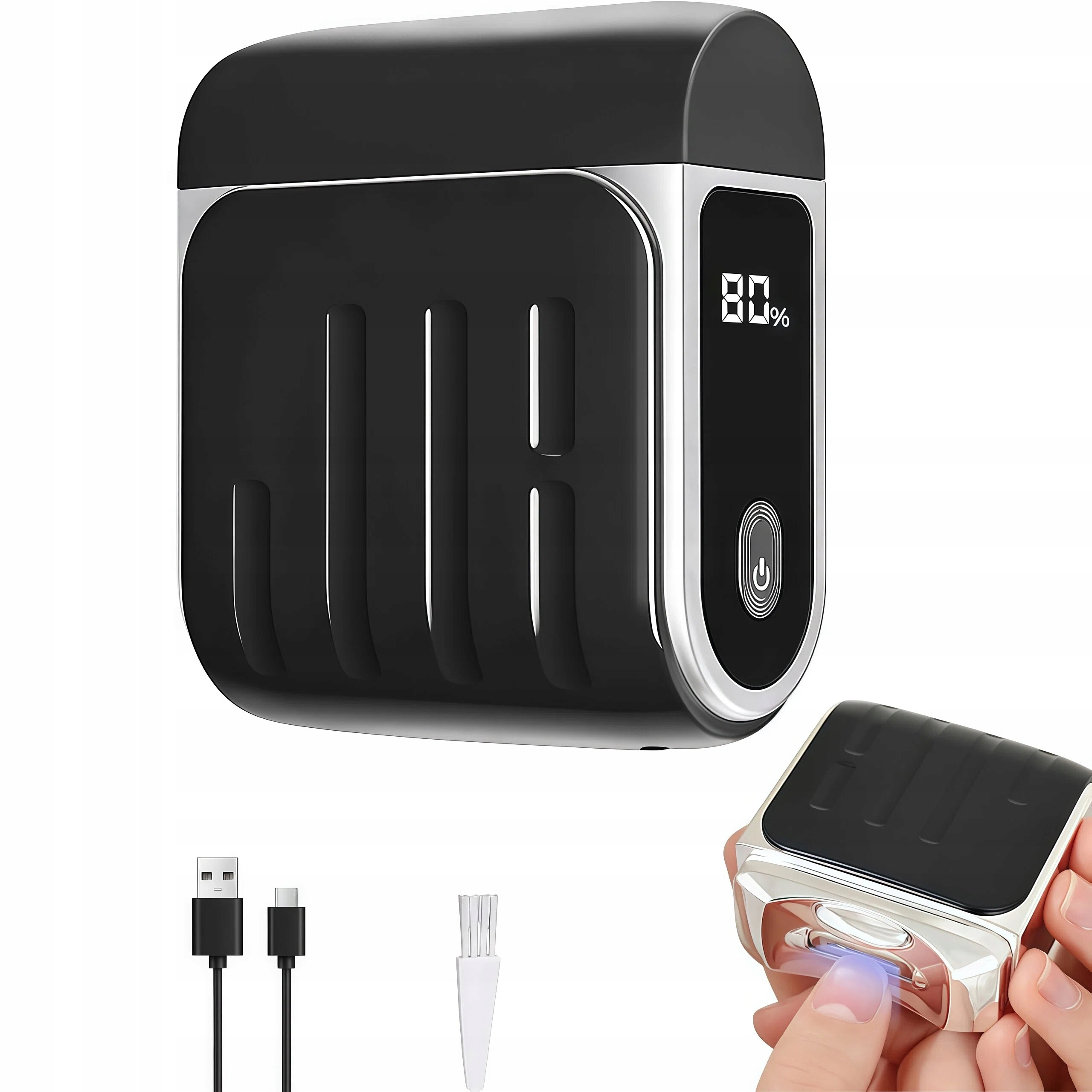 Elektrický Turistický Odstřihovač Nehtů Bruska Usb Led Leštička