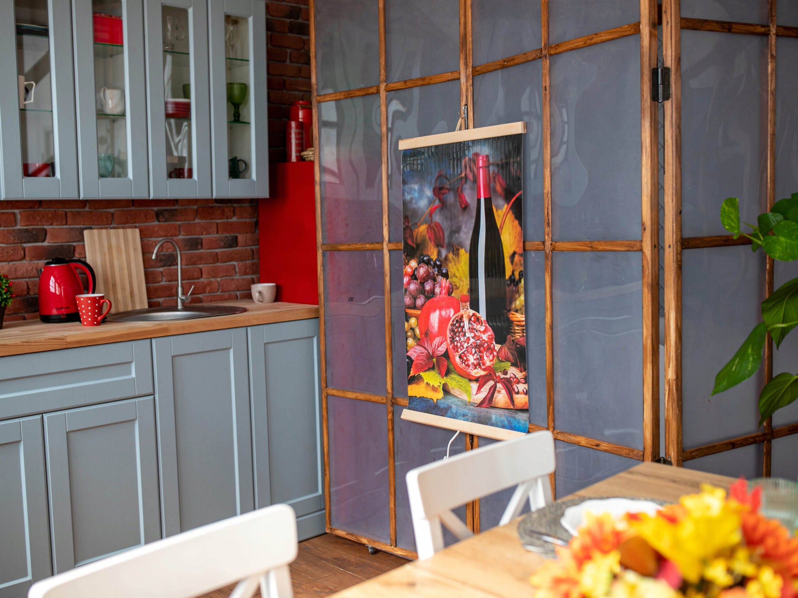 GRZEJNIK PODCZERWIENI PLAKAT OBRAZ OWOCE I WINO Moc 430 W