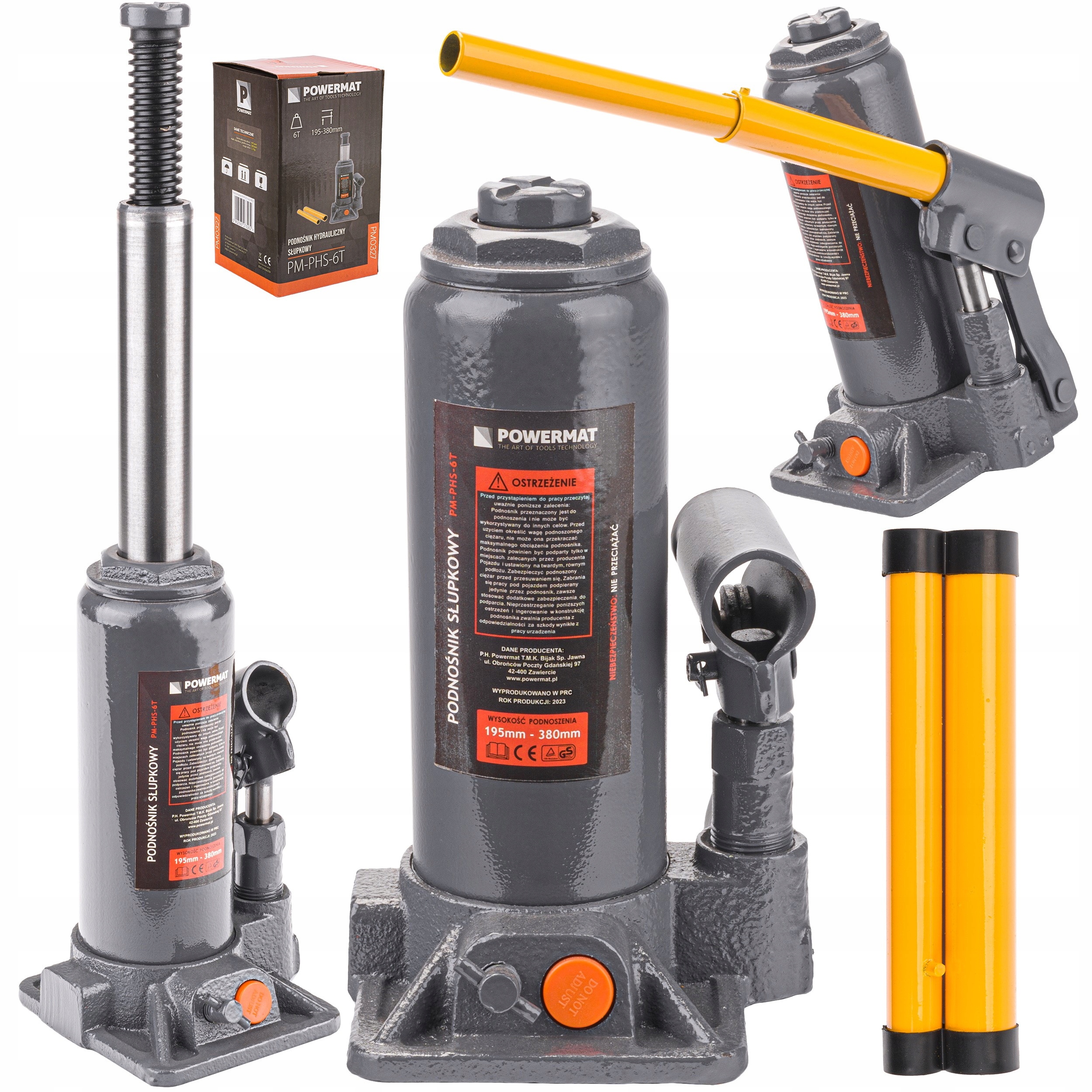 Podnośnik Samochodowy Hydrauliczny Słupkowy Butelkowy Zawór Lewarek 6 Ton