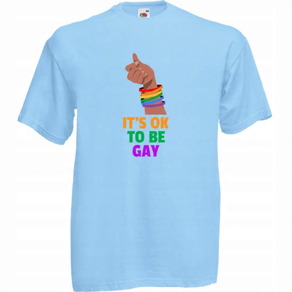 

Koszulka its ok to be gay Lgbt M błękitna