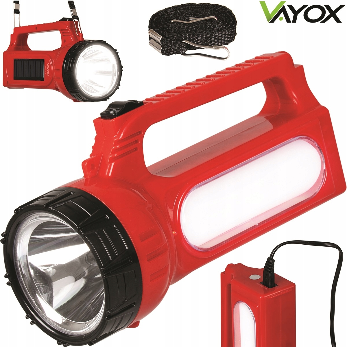 Latarka Akumulatorowa Led Szperacz Moc 230V Vayox