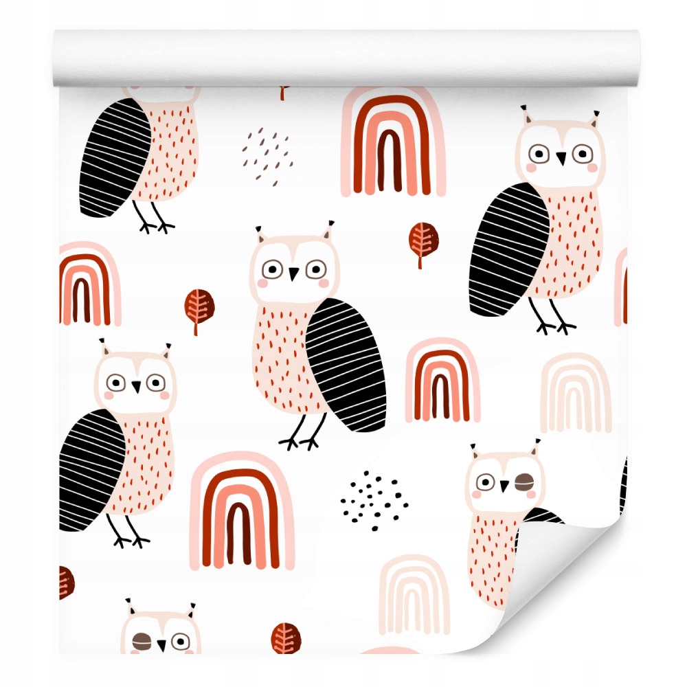 Tapeta na zeď do dětského pokoje sovy, ptáci, listy