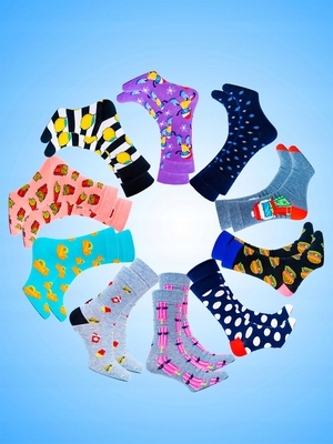 Kolorowe Skarpety 10 Par Blind Box Różne Wzory Rozmiar Uniwersalny
