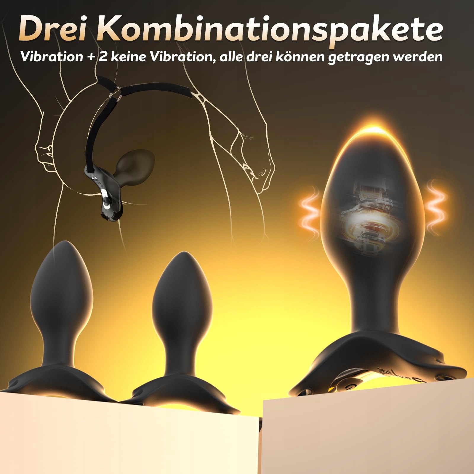 ANALPLUGS Zestaw 3 Wibratorów Analnych Zdalne Sterowanie Dla Par — miniatura 3