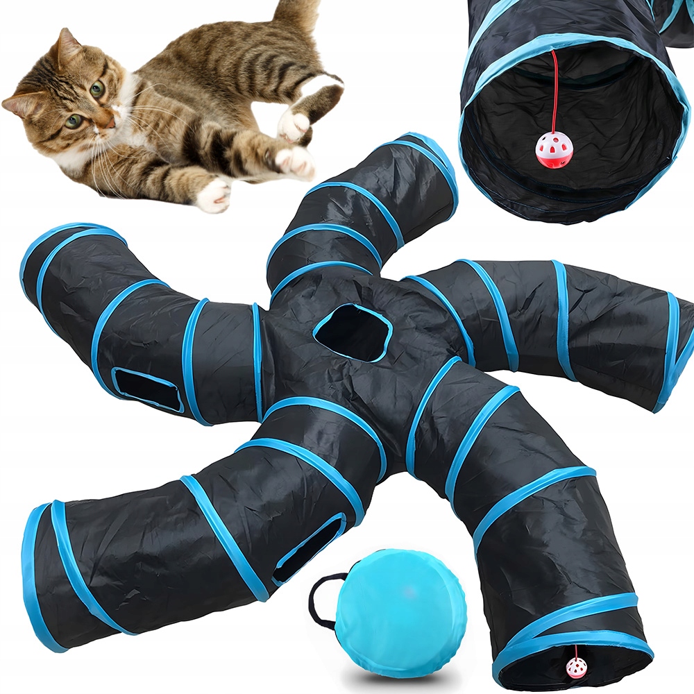 5-CESTNÝ Tunel Pro Kočky, Hračka Pro Kočky Tunel Na Hraní Skládací Tunel