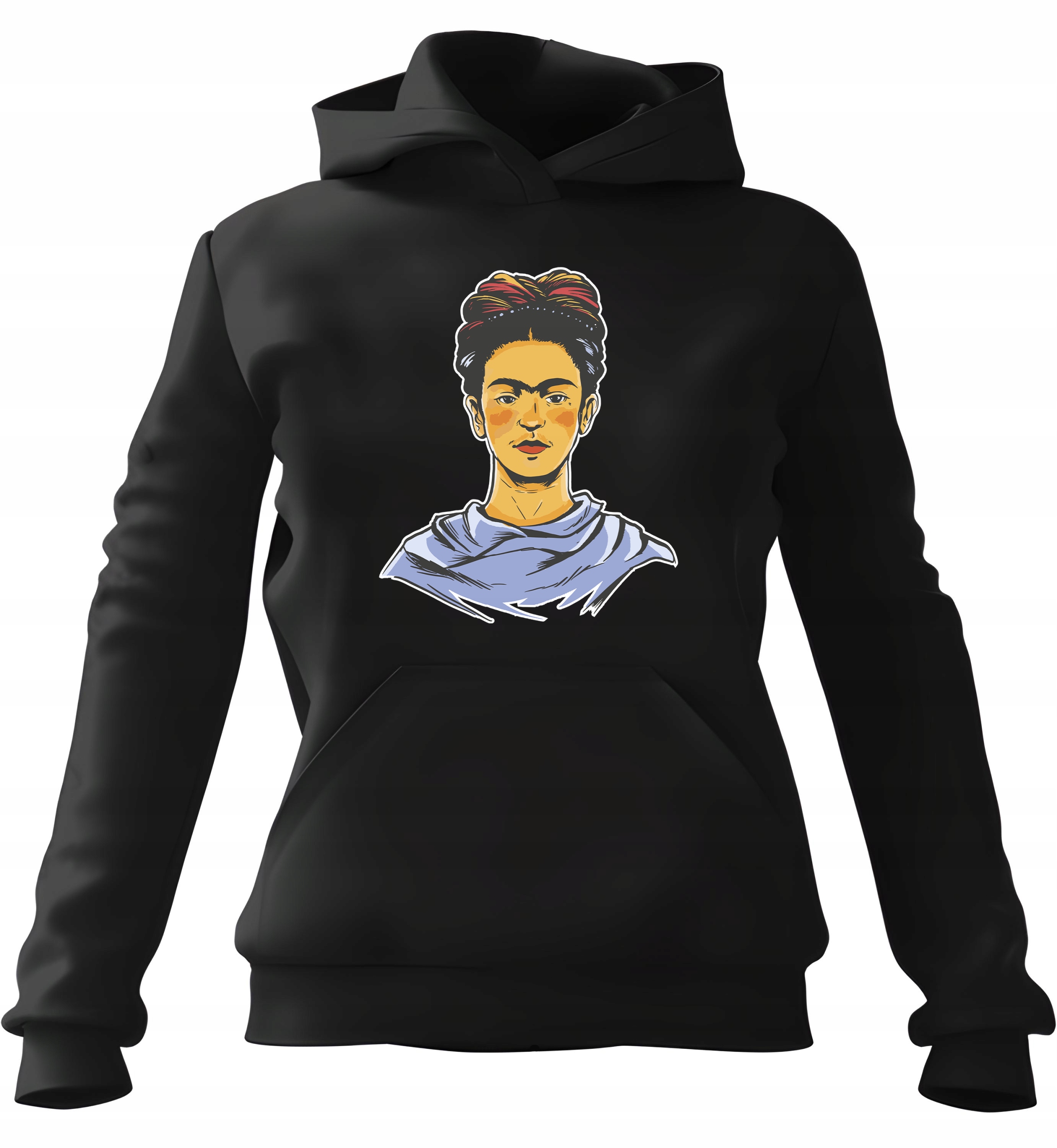 pánská mikina s kapucí Portrét Frida Kahlo Černá 3XL pro muže a muže