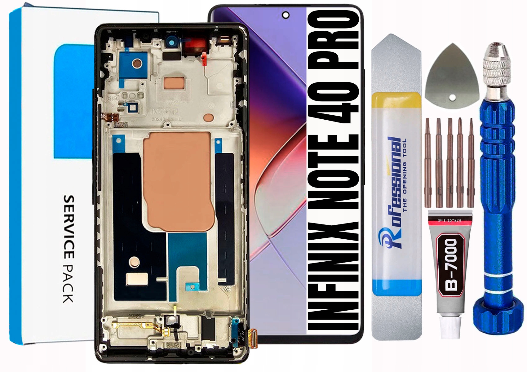 Displej Pro Infinix Note 40 Pro 4G 5G Originál Obrazovka Rámeček