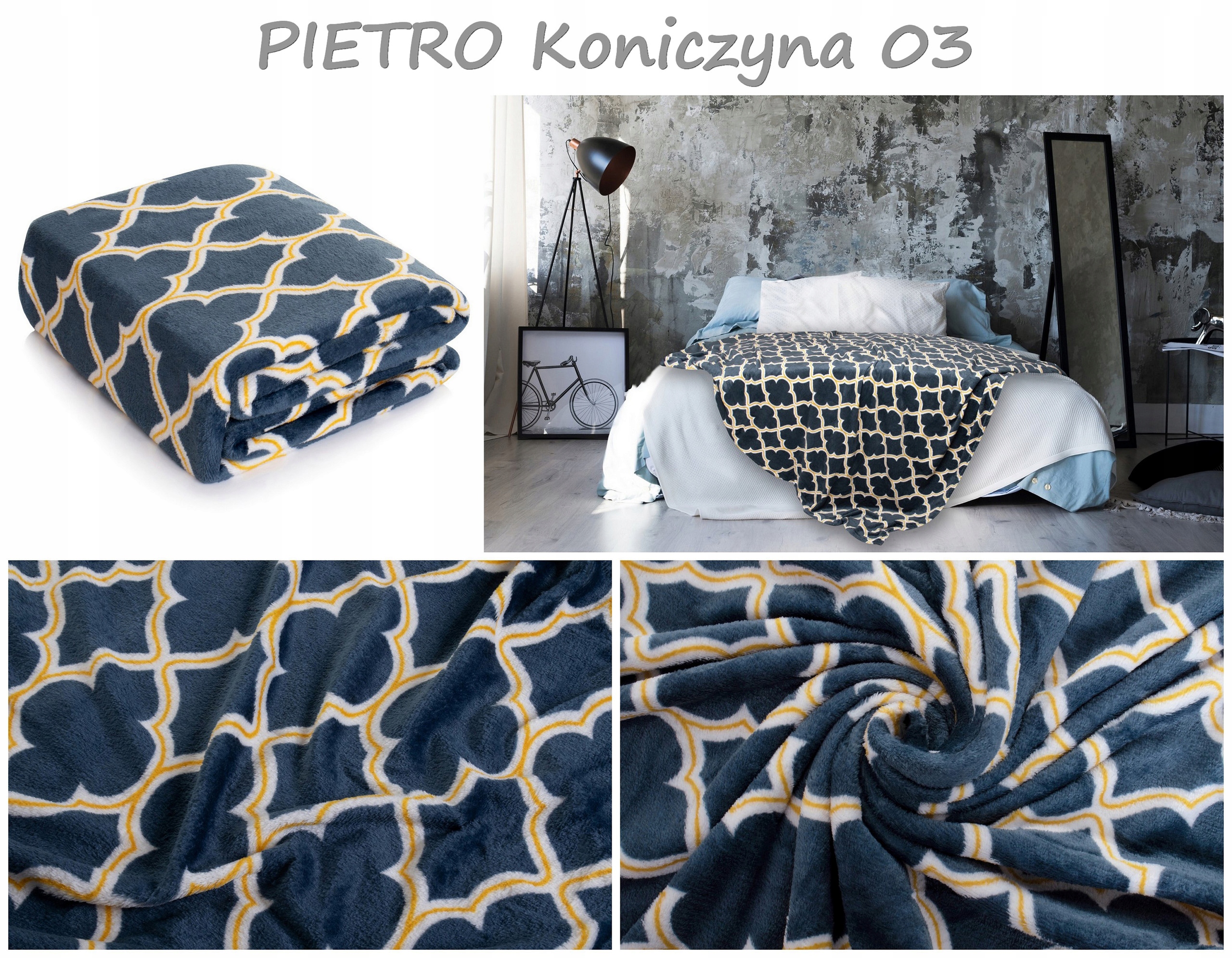 Miękki Koc narzuta na łóżko 200x220 Mikrofibry Długość 220 cm