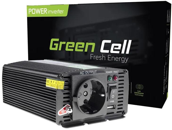 Měnič Napětí Invertor Green Cell 12V 230V 300W/600W Modifikovaný