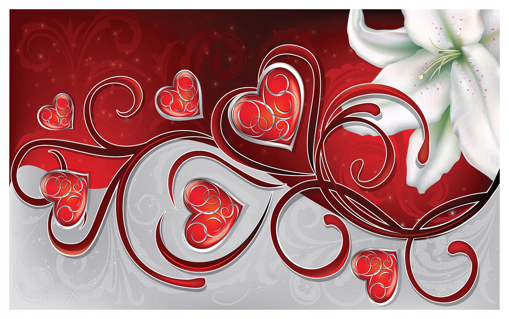 Fototapeta Srdce a ľalia Romantická abstrakcia na stenu 312x219 lepidlo