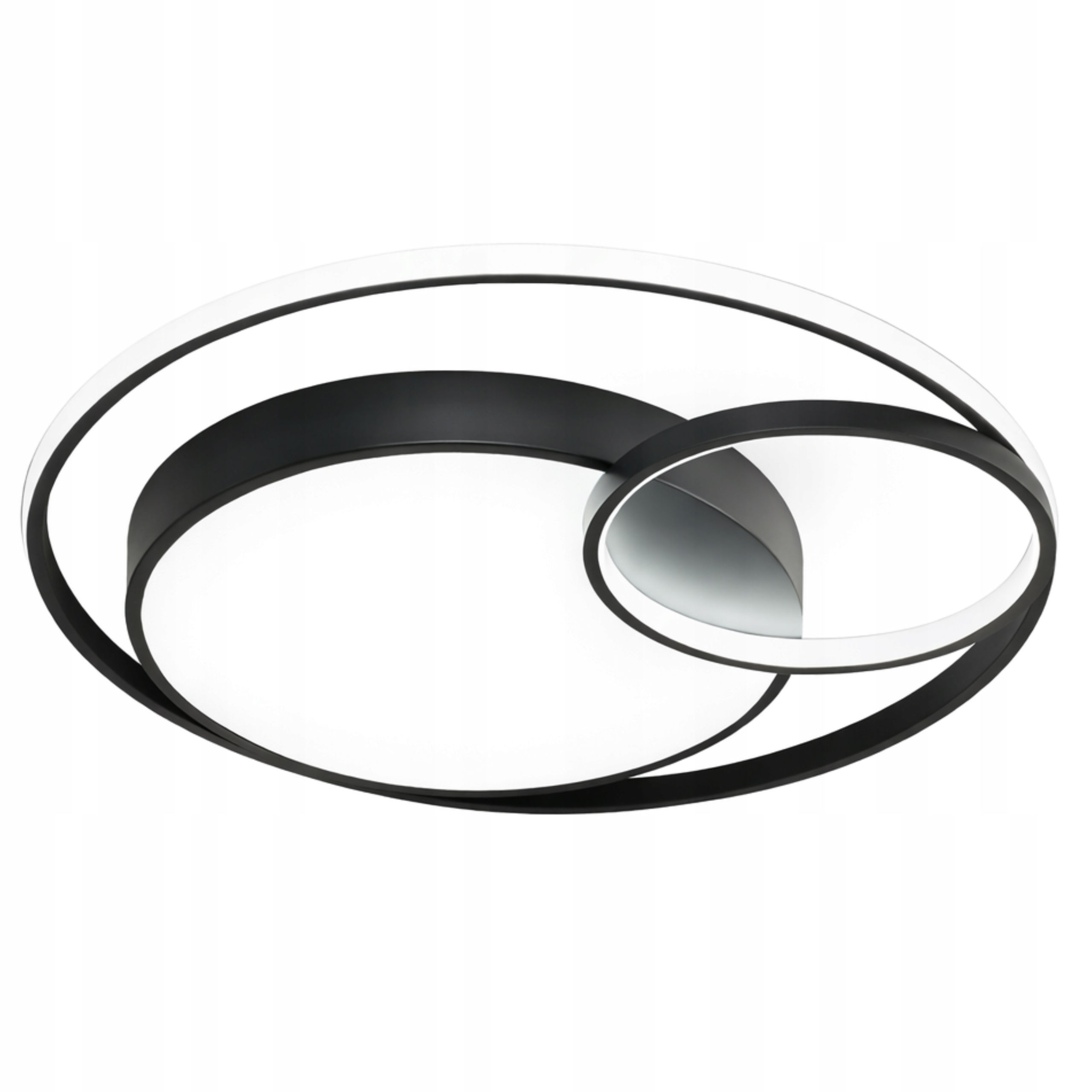 Lampa Sufitowa Led Plafon Czarny Ringi Nowoczesny 3 Okręgi Salon Przedpokój