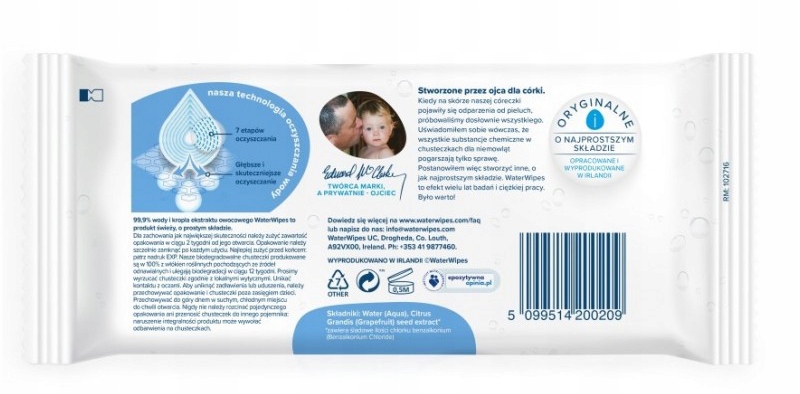 WATER WIPES CHUSTECZKI WATERWIPES DLA DZIECI 60SZ Kod producenta WWP00209