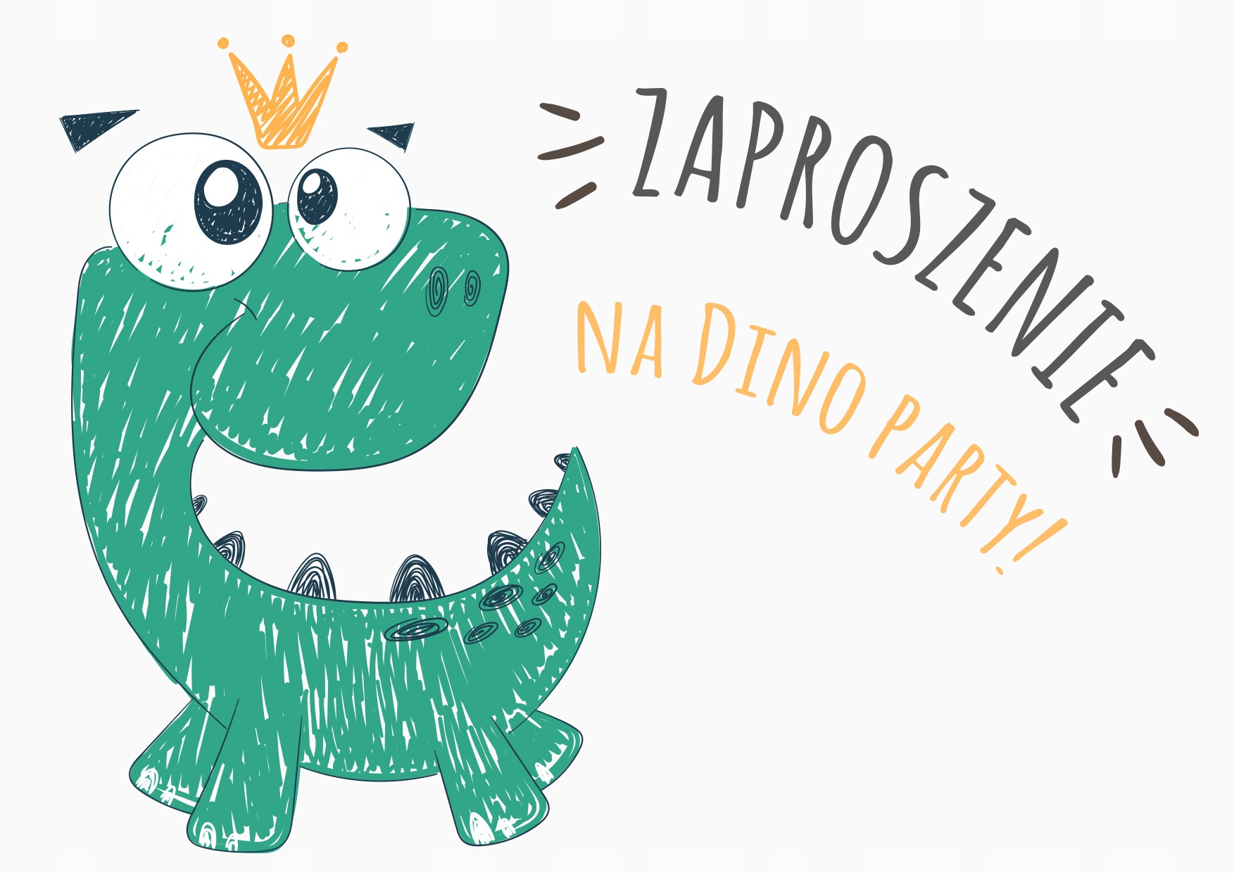 ZAPROSZENIE NA URODZINY ROCZEK Bajkowy Dinozaur