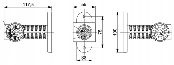 LAMPA OBRYSOWA LED OBRYSÓWKA 12/24V Z PRZEWODEM Źródło światła LED