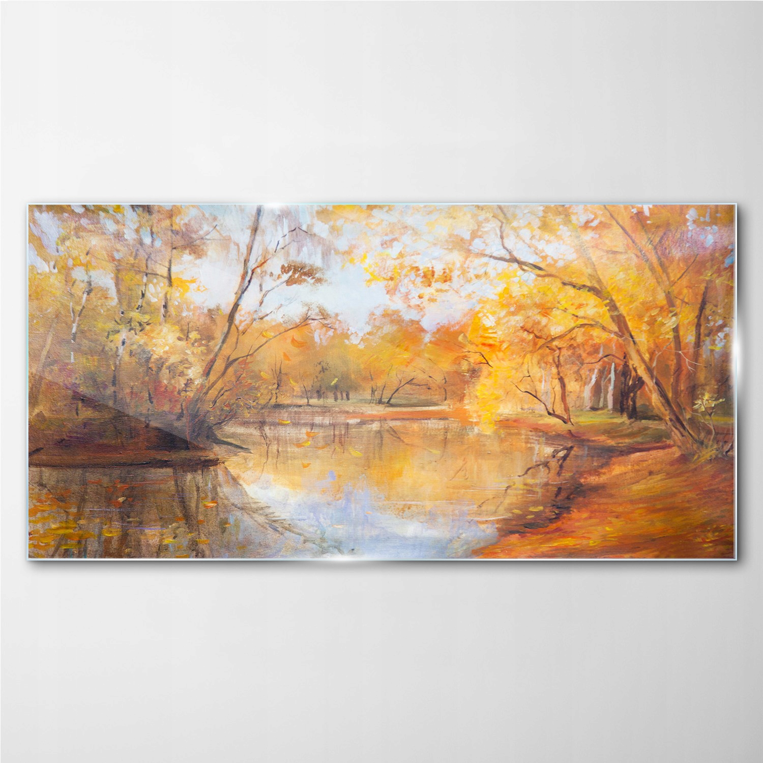 

Szklany obraz Las rzeka przyroda jesień 140x70 cm