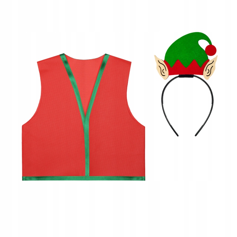 STRÓJ ELF ELFIK OPASKA KAMIZELKA CZERWONY 3el